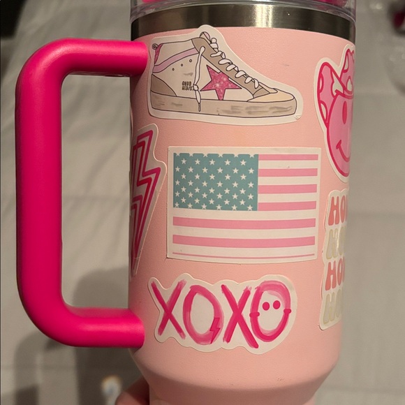 Stanley Pink Travel Mug with Handle - Picture 5 of 7